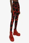 Dolce & Gabbana Giraffe Printed Technical Jersey Leggings In Black
