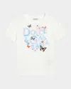 Dolce & Gabbana Girl's Butterfly Graphic Logo-print T-shirt In White