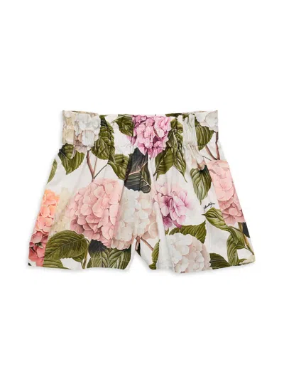 Dolce & Gabbana Girl's Cotton Floral Shorts In Neutral