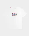 Dolce & Gabbana Girl's Dg Floral Logo Cotton Jersey T-shirt In White