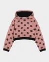 Dolce & Gabbana Girl's Dg Logo-print Hoodie In Pink Print