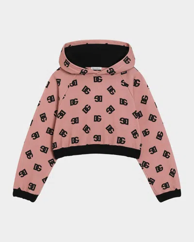 DOLCE & GABBANA GIRL'S DG LOGO-PRINT HOODIE