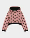 Dolce & Gabbana Girl's Dg Logo-print Hoodie In Pink Print