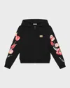 Dolce & Gabbana Cotton Floral Hoodie (8-12 Years) In Dark Blue