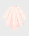 Dolce & Gabbana Girl's Interlocked Logo-print Dress W/ Bloomers In Light Pink Print