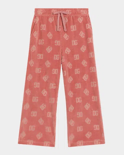 Dolce & Gabbana Kids' Logo-print Trousers In Pink