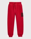 Dolce & Gabbana Teen Girls Red Rhinestone Dg Joggers In Bright Red