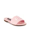Dolce & Gabbana Pink Leather Slippers In Pink