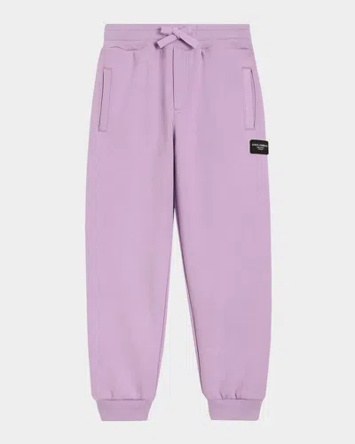 DOLCE & GABBANA GIRL'S LOGO PLAQUE JOGGERS