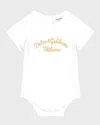 Dolce & Gabbana Girl's Logo-print Bodysuit In Natural