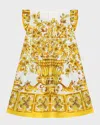 Dolce & Gabbana Majolica-print Cotton Dress In White Print