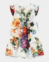 Dolce & Gabbana Floral-print Poplin Dress In Multi