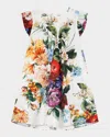 Dolce & Gabbana Floral-print Poplin Dress In Multi