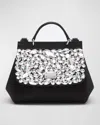 Dolce & Gabbana Mini Sicily Crystal-embellished Bag In Black