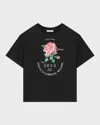 Dolce & Gabbana Girl's Rose-print Graphic T-shirt In Black