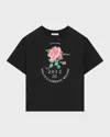 Dolce & Gabbana Girl's Rose-print Graphic T-shirt In Black