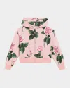 Dolce & Gabbana Floral Cotton Jersey Hoodie In Pink Print