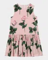 Dolce & Gabbana Floral-print Sleeveless Cotton Dress 4-12 Years Rose C/stelo F.ro In Pink Print