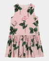 Dolce & Gabbana Floral-print Sleeveless Cotton Dress 4-12 Years Rose C/stelo F.ro In Pink Print