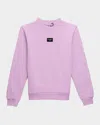 Dolce & Gabbana Girl's Rubber Logo Patch Sweatshirt In Light Purp