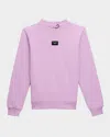 Dolce & Gabbana Girl's Rubber Logo Patch Sweatshirt In Light Purp
