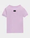 Dolce & Gabbana Girl's Rubberized Logo-print T-shirt In Light Purp