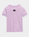 Dolce & Gabbana Girl's Rubberized Logo-print T-shirt In Light Purp