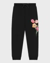 Dolce & Gabbana Girls Navy Blue Cotton Tulip Joggers In Dark Blue