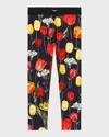 DOLCE & GABBANA GIRL'S TULIP-PRINT LEGGINGS