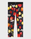 Dolce & Gabbana Tulip-print Slip-on Leggings In Multiprint