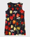 Dolce & Gabbana Interlock Dress With Tulip Print In Multiprint
