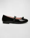 Dolce & Gabbana Logo Bow-detail Patent Leather Ballet Flats In Black