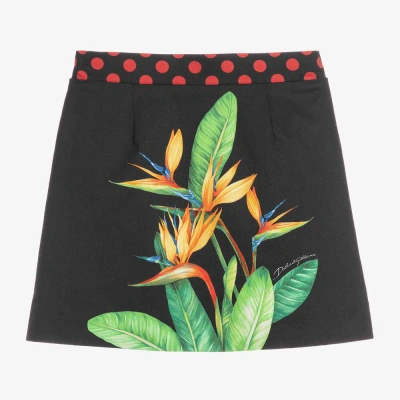 Dolce & Gabbana Kids' Girls Black Cotton Skirt