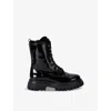 Dolce & Gabbana Chunky-sole Patent-leather Boots 6-12 Years In Black