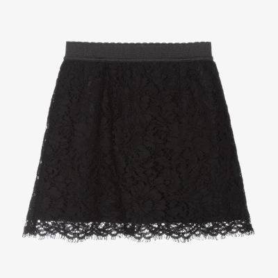 Dolce & Gabbana Kids' Girls Black Lace Skirt