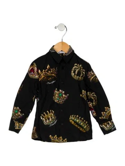 Pre-owned Dolce & Gabbana Babies' Girls' Black Long Sleeve Button Up