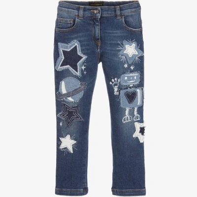 Dolce & Gabbana Babies' Girls Blue Patchwork Mix Jeans