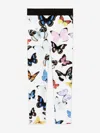 Dolce & Gabbana Girls Butterfly Print Leggings In White
