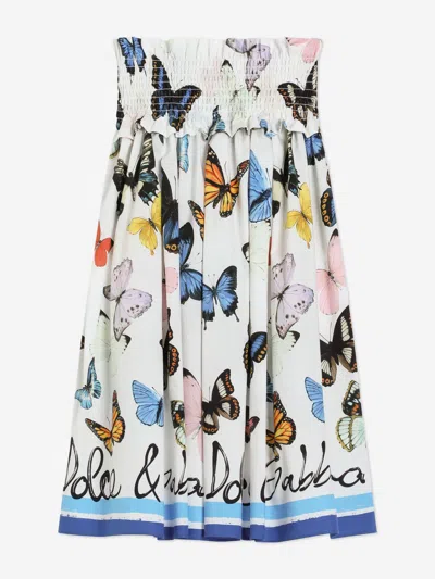 Dolce & Gabbana Girls Butterfly Print Skirt In Multicoloured
