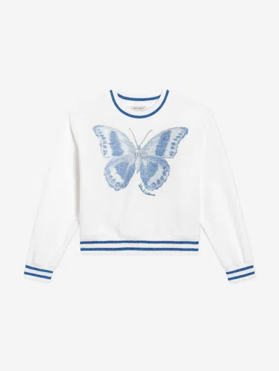 Dolce & Gabbana Kids'  Girls Butterfly Sweatshirt In White