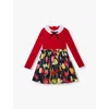Dolce & Gabbana Tulip-print Branded Stretch-woven Dress 4-12+ Y In Combined Colour