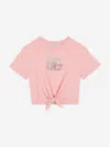 Dolce & Gabbana Girls Diamante Logo Tie Front T-shirt
