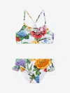 Dolce & Gabbana Girls Floral Print Bikini In Multi