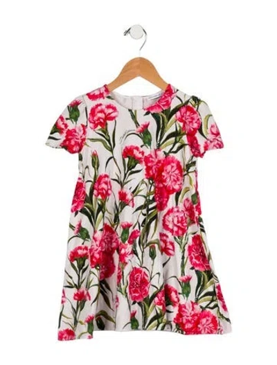 Pre-owned Dolce & Gabbana Babies' Girls' Floral Print Dress In Neutral