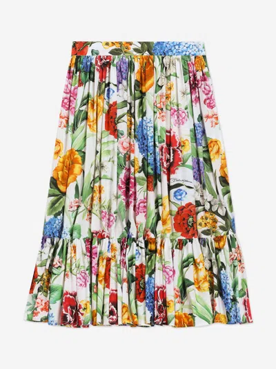 Dolce & Gabbana Girls Floral Print Skirt