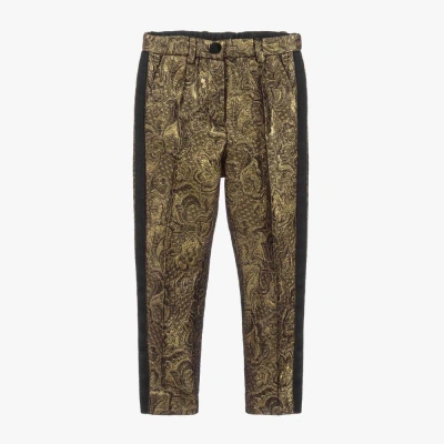 Dolce & Gabbana Kids' Girls Gold Brocade Trousers