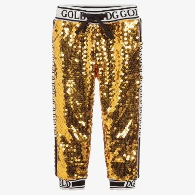 Dolce & Gabbana Kids' Girls Gold Sequin Joggers