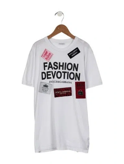 Pre-owned Dolce & Gabbana Kids' Girls' Graphic Short Sleeve Top In White