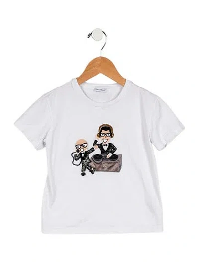 Pre-owned Dolce & Gabbana Babies' Girls' Graphic T-shirt In White