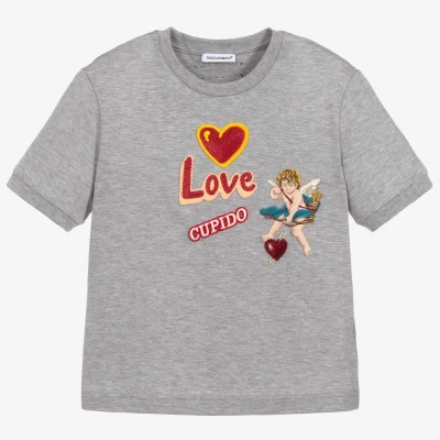 Dolce & Gabbana Kids' Girls Grey Cotton T-shirt